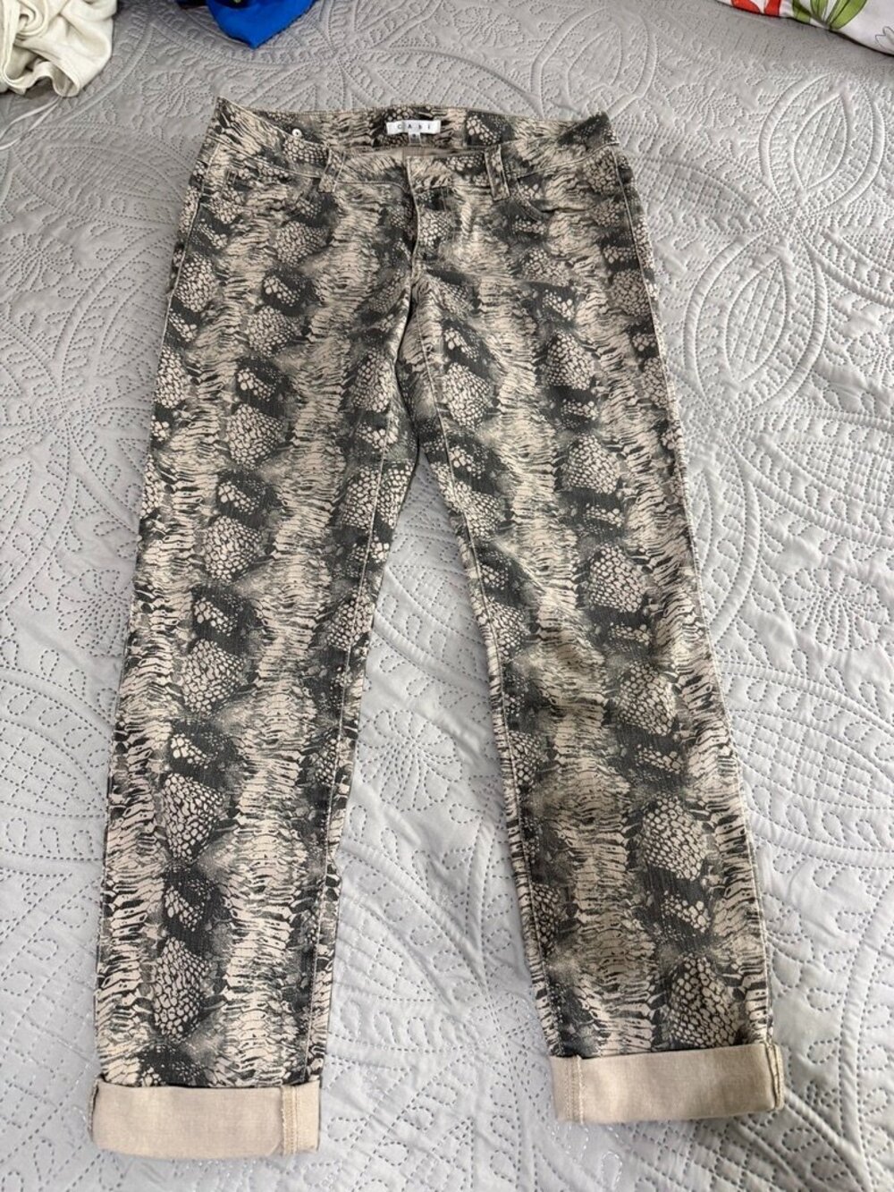 CAbi Diamondback Snakeskin Skinny Jean